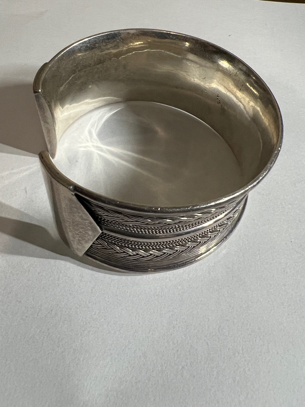 Sterling-Style Silver 925 Tone Braided Cuff Bracelet - Men Accessories